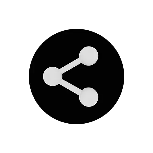 Picto de partage Whatsapp, en noir et blanc, symbolisant l'acte de partager ses souvenirs de vie