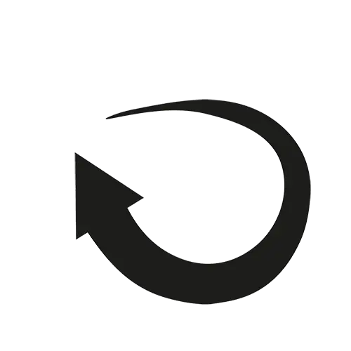 Une flèche qui revient sur elle-même, en noir et blanc, symbolisant l'acte de prendre du recul sur sa vie