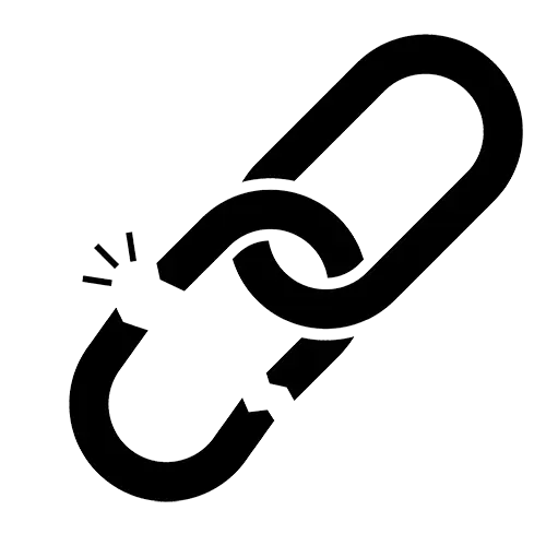 2 maillons d'une chaine dont un est brisé, en noir et blanc, symbolisant l'acte de se libérer