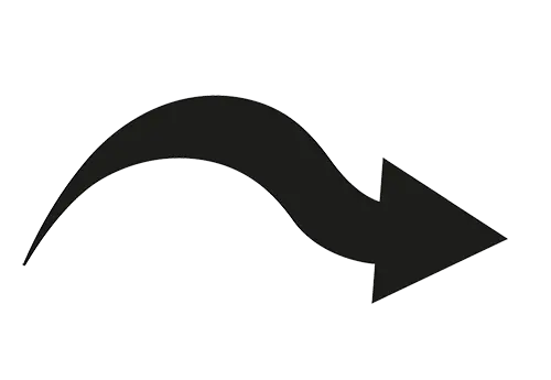 Flèche tortueuse pointant vers la droite , en noir et blanc, symbolisant le processus