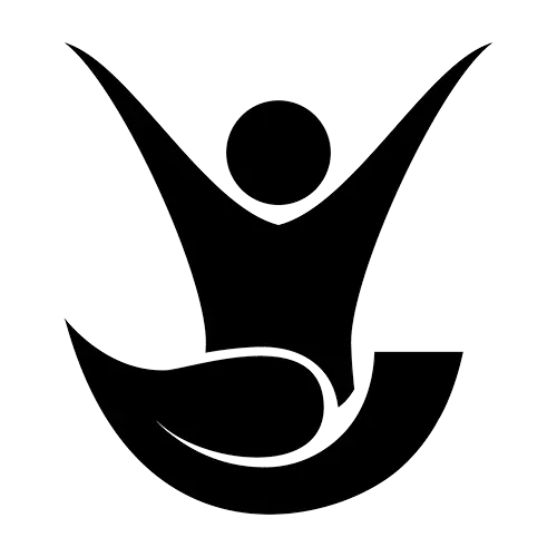 Silhouette en position du lotus avec les bras levés, en noir et blanc, symbolisant la confiance en soi